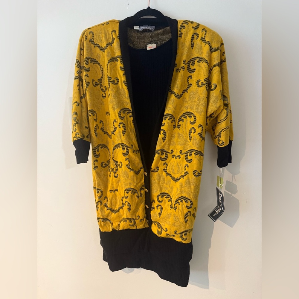 Vintage Dress Code Ltd Yellow and Black Women's Sweater dress